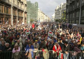 Rally against corruption in October 2016 in Budapest, Hungary.