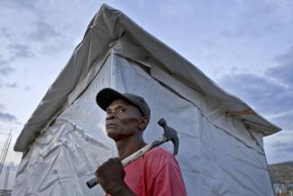 Makeshift housing two years after the earthquake in Haiti.