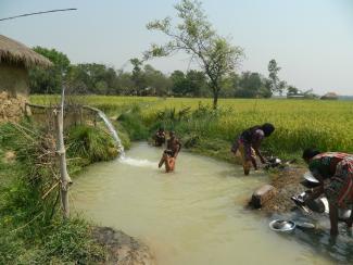 For protection purposes, deep tubewells are often dug inside huts.