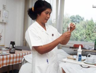 A Filipino nurse in a German hospital in 1993.