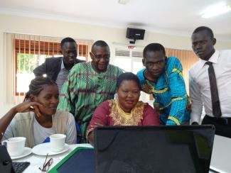 Peace journalists from Uganda and South Sudan.