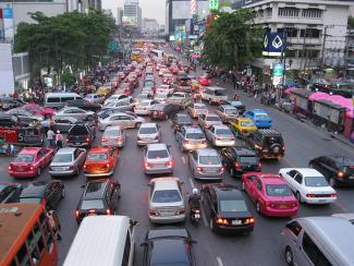 Traffic chaos in Thailand’s capital.