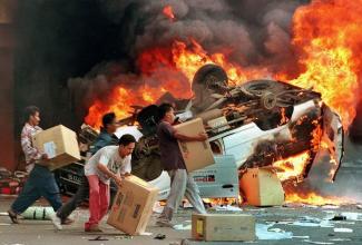 Don’t let it get this bad again: riots rocked Jakarta in the course of the Asian crisis  in 1998.