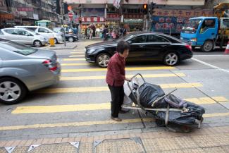 Poverty has many dimensions: Wastepicker in Hong Kong.