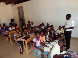 Lessons at the Sun-spring Charity School in Lusaka, Zambia.