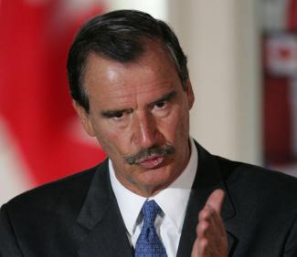 Vincente Fox 2005 auf einer Konferenz in Waco, Texas.