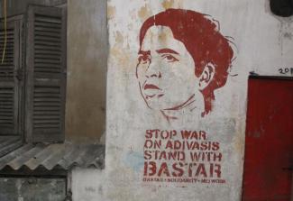 Solidaritäts-Graffito 2017 in Kolkata