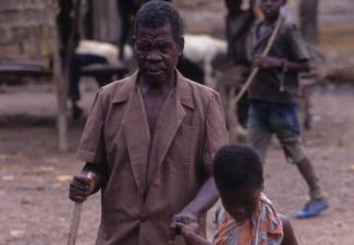 Across Africa, river blindness makes affected persons dependent on other people’s support: visually impaired man in Cote d’Ivoire.