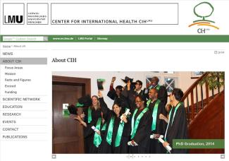 Screenshot – website of LMU’s Center for International Health.