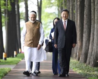 India’s Prime Minister Narendra Modi with China’s President Xi Jinping in Wuhan last year