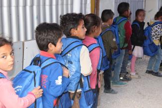 Elementary school children at Jusoor learning center in Lebanon.