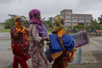 Cyclone shelters saved lives: rural women seeking refuge on 20 May 2020.