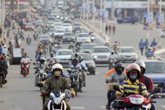Transport options matter in a pandemic: traffic in Lomé, Togo’s capital, in December 2020.