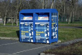 Altkleidercontainer in Deutschland.