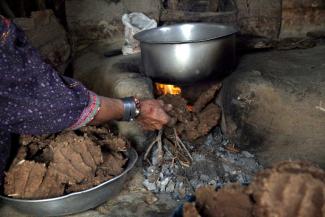 Burning cheap cow dung causes hazardous indoor air pollution.