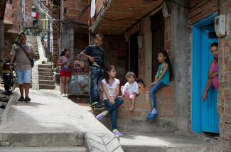 Columbia’s climate commitments make explicit reference to urban spaces: street scene in Medellín.