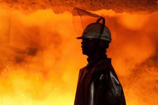 Worker at Indian Tata Steel Works in Jamshedpur