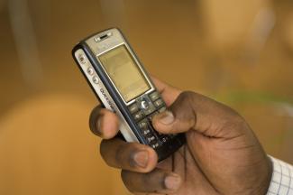 Mobile phone in Kenya in 2008.