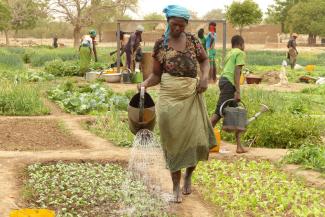 Förderung im Bereich Landwirtschaft ist bei der Armutsminderung entscheidend: Frauen, die marktorientierten Gemüseanbau in Burkina Faso betreiben.
