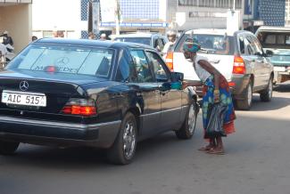 Begging in Freetown.