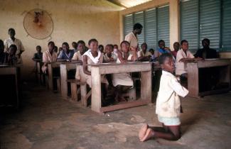 Corporal punishment and humiliation are still part and parcel of schooling in many countries – as here in Benin.