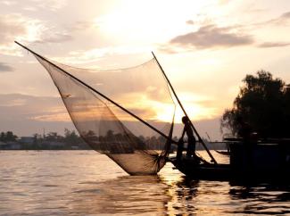 Marine protection is also benefiting traditional fishermen, like this one in Vietnam.